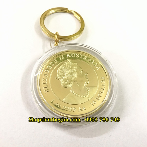 Móc Khóa Xu Úc Hình Con Trâu Vàng - SP005031